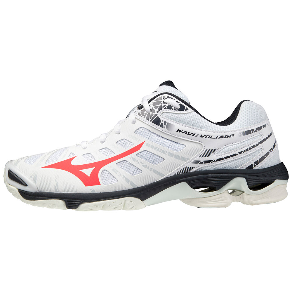 Zapatillas Voleibol Mizuno Wave Voltage Hombre Blancas/Rojas Baratas BGTL-32407